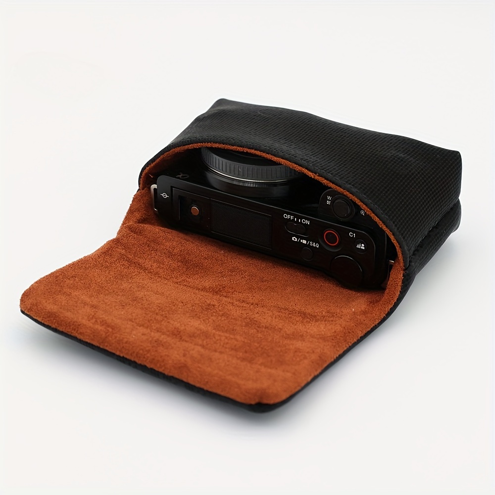E-shop Weiche Kamera-Tasche mit Plüschfutter - Schutzhülle für Kompaktkameras, kompatibel mit ZV1, ZVE10, LX10, , GR3 Modellen, kann auch als Clutch