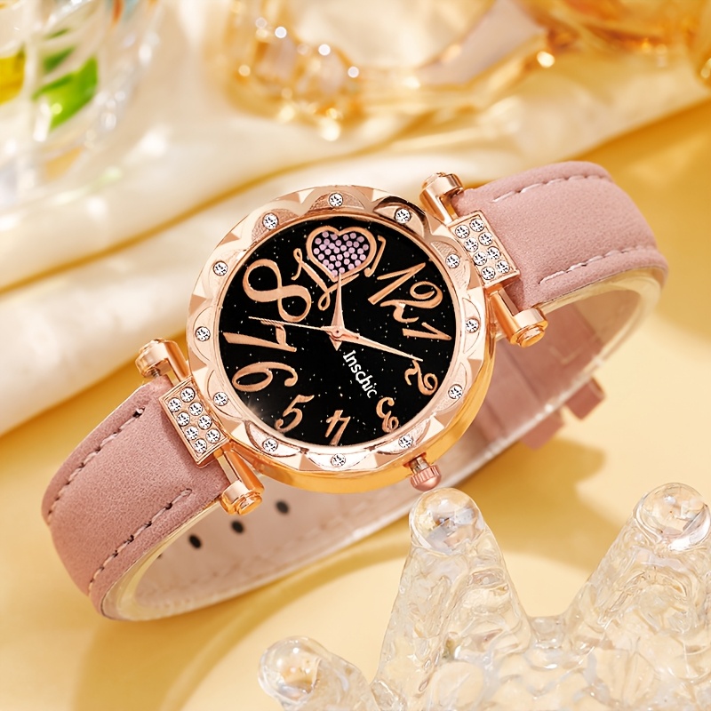 Conjunto de Relógio de Quartzo Analógico Feminino Elegante e Moderno 7