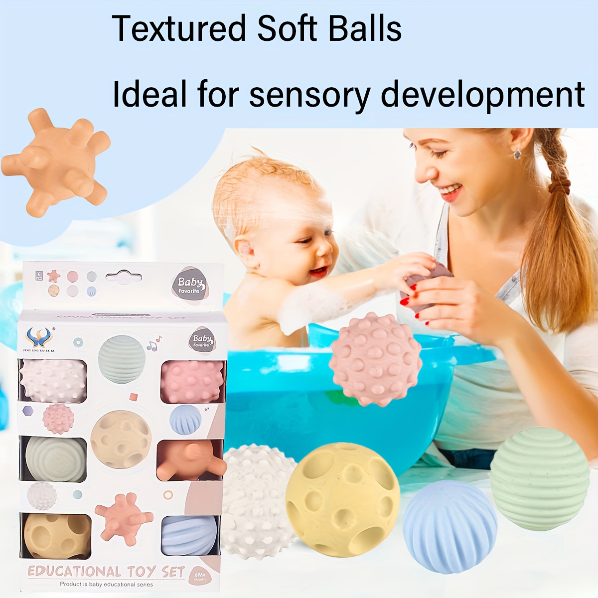 Textured Soft Balls Safe Squeeze Ball Easy to Grip Youngsters Bath Squeeze Massa