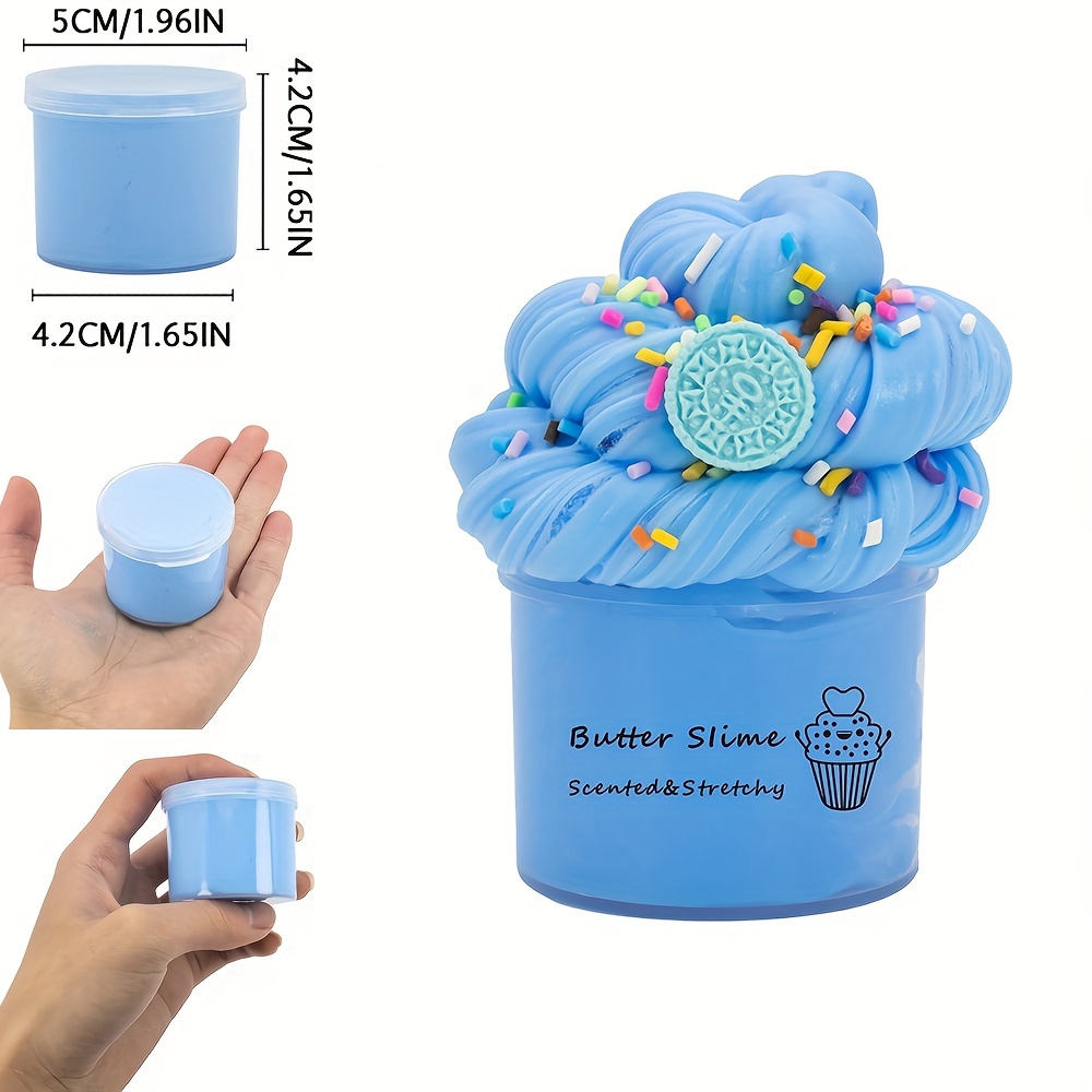 70ml butter fluffy slime kit blue white pink charm with scented slime soft putty diy sludge supplies christmas birthday gift toys for slime party favors plasticine modeling clay toys