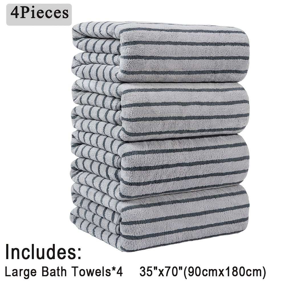 

Oversized Bath Towels Set Large Towels Super Soft Xl Bath Sheets High Absorbent Plus Size Bathroom Towel Quick Towels Double Strip Color For