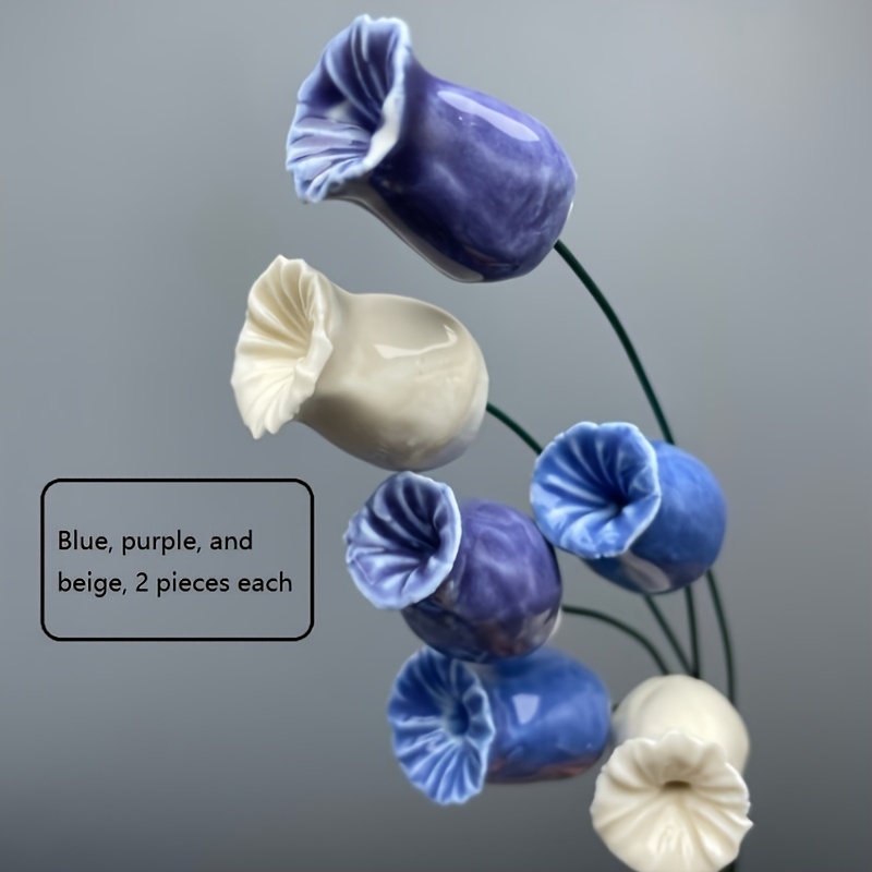 Image of 6pcs, Ceramic Faux Pomegranates, Ceramic Material, Never Withered, , Easter Bouquet, Suitable For Family, Garden, Wedding, Holiday Party, Ceramic Flowers Bringing Gentleness And To