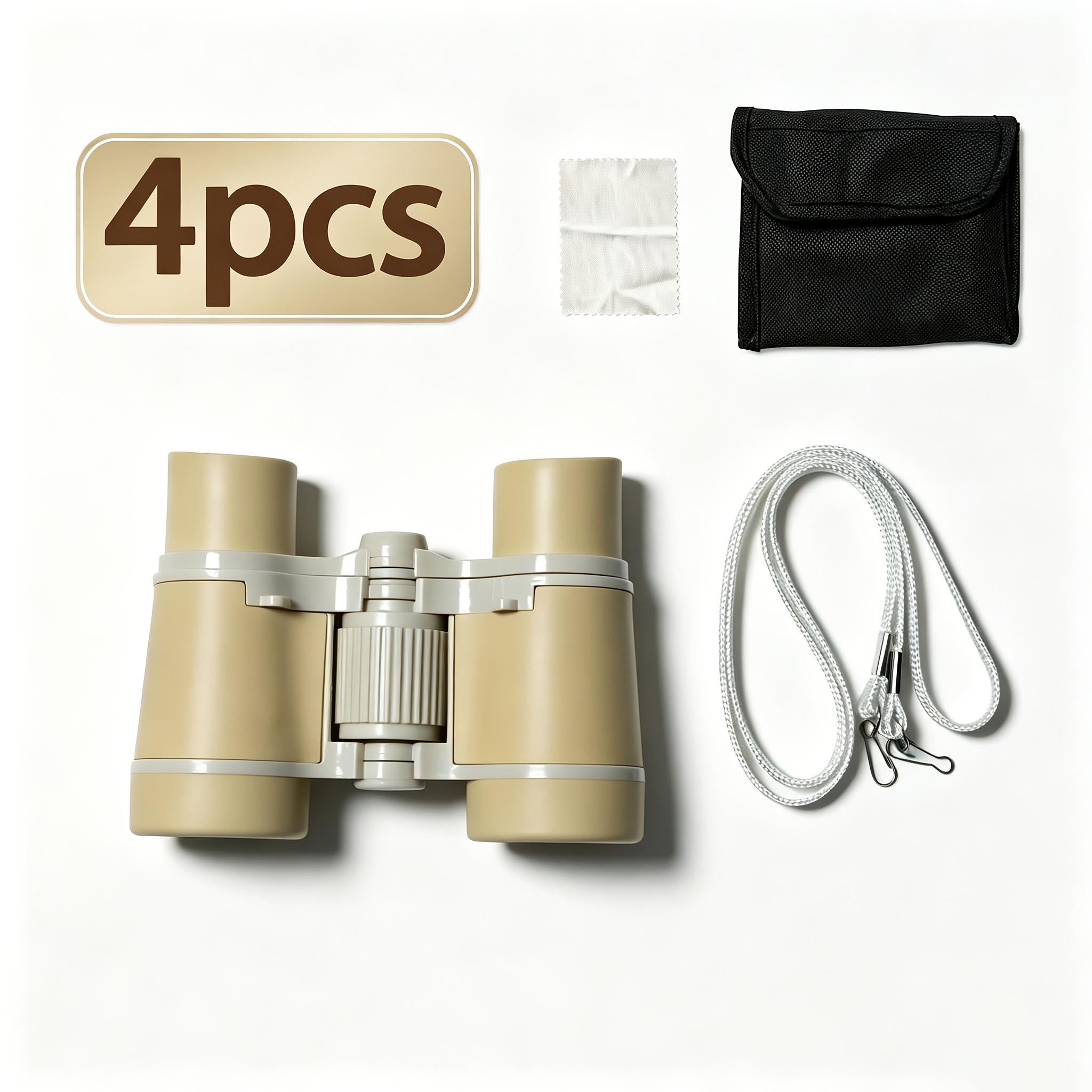 TEMU Juego de 4 piezas de telescopio de exterior 4*30: telescopio + bolsa de almacenamiento + paño de limpieza para lentes + cordón de almacenamiento