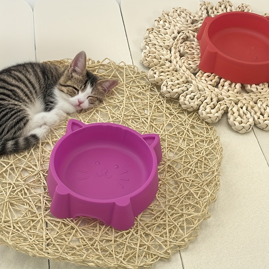 6pcs Colorful Cat Bowls - Durable Plastic, Easy-to-Clean Small Pet Food & Water Dishes with Playful Cat Face Design - Perfect for Indoor/Outdoor Cats & Puppy Birthday Parties, Assorted Color