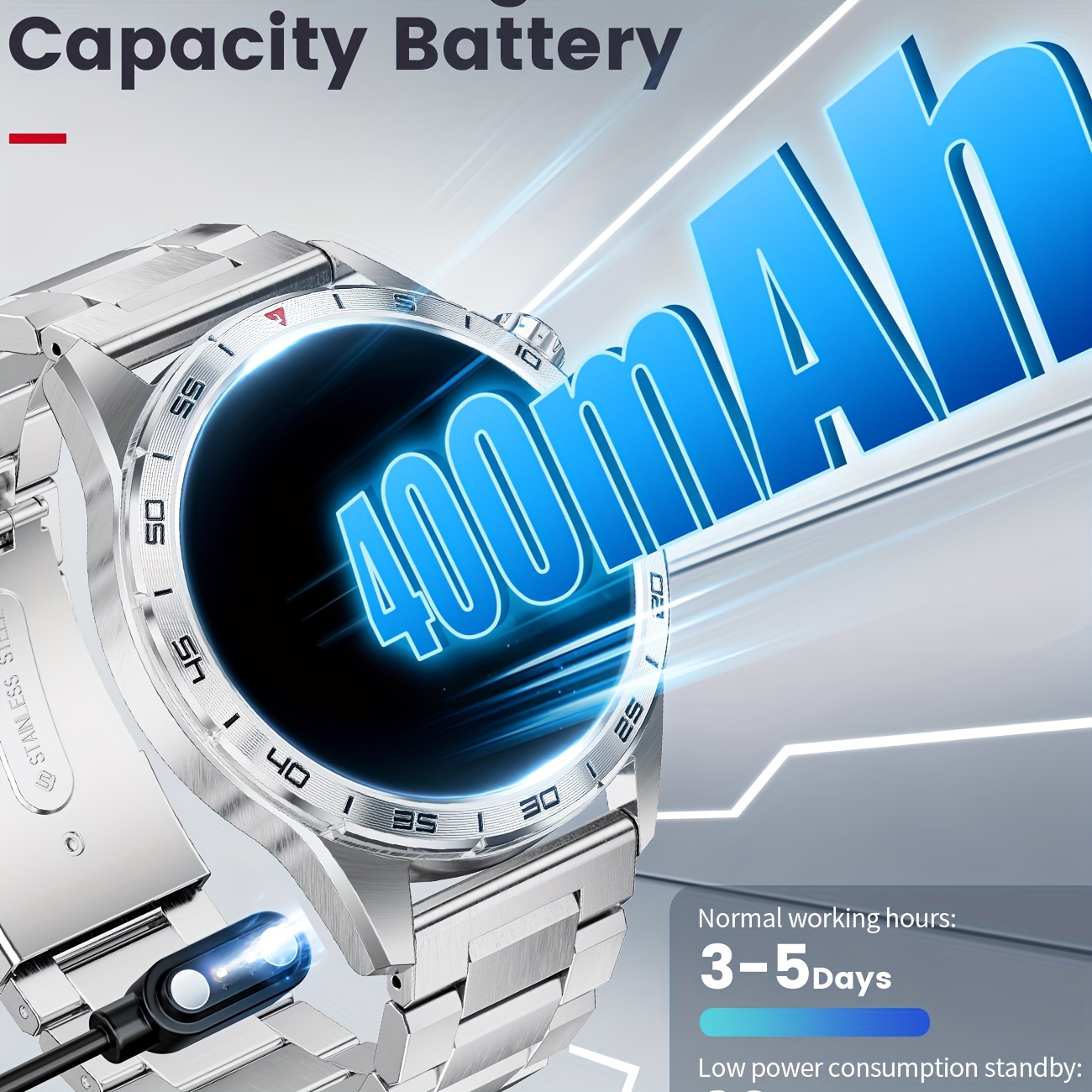 Montre Connectée SIEMORL pour Hommes - Écran AMOLED 1,43 Pouces Toujours Allumé avec Appel sans Fil, 110+ Modes Sportifs, Lecteur de Musique, Suivi d'Activité et Prévision météo – Compatible iPhone & Android