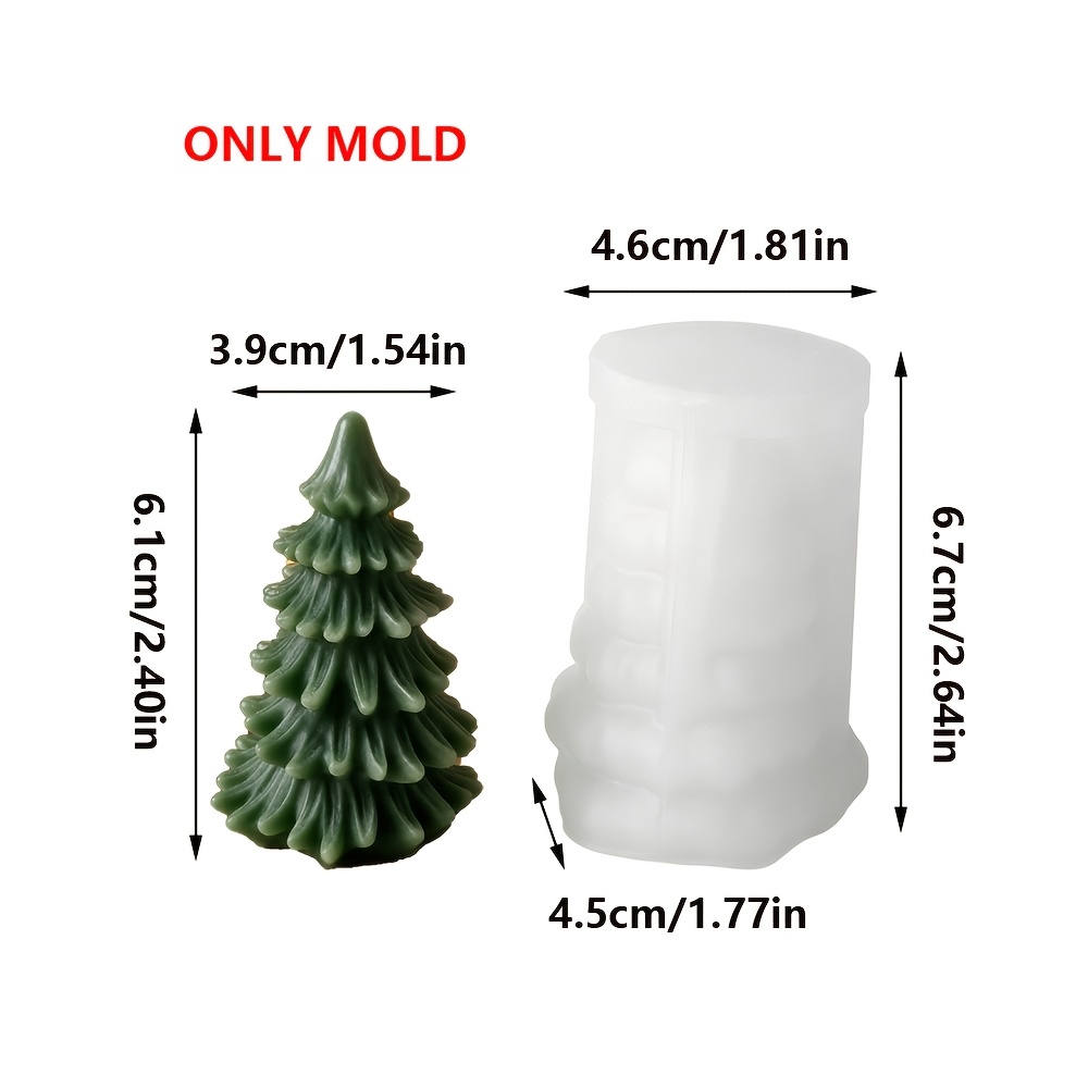 TEMU 3d Christmas Tree Silicone Mold Suitable For Diy Candles, Resin Crafts & Plaster Ornaments - Easy-release Mold With Irregular Shape For Epoxy