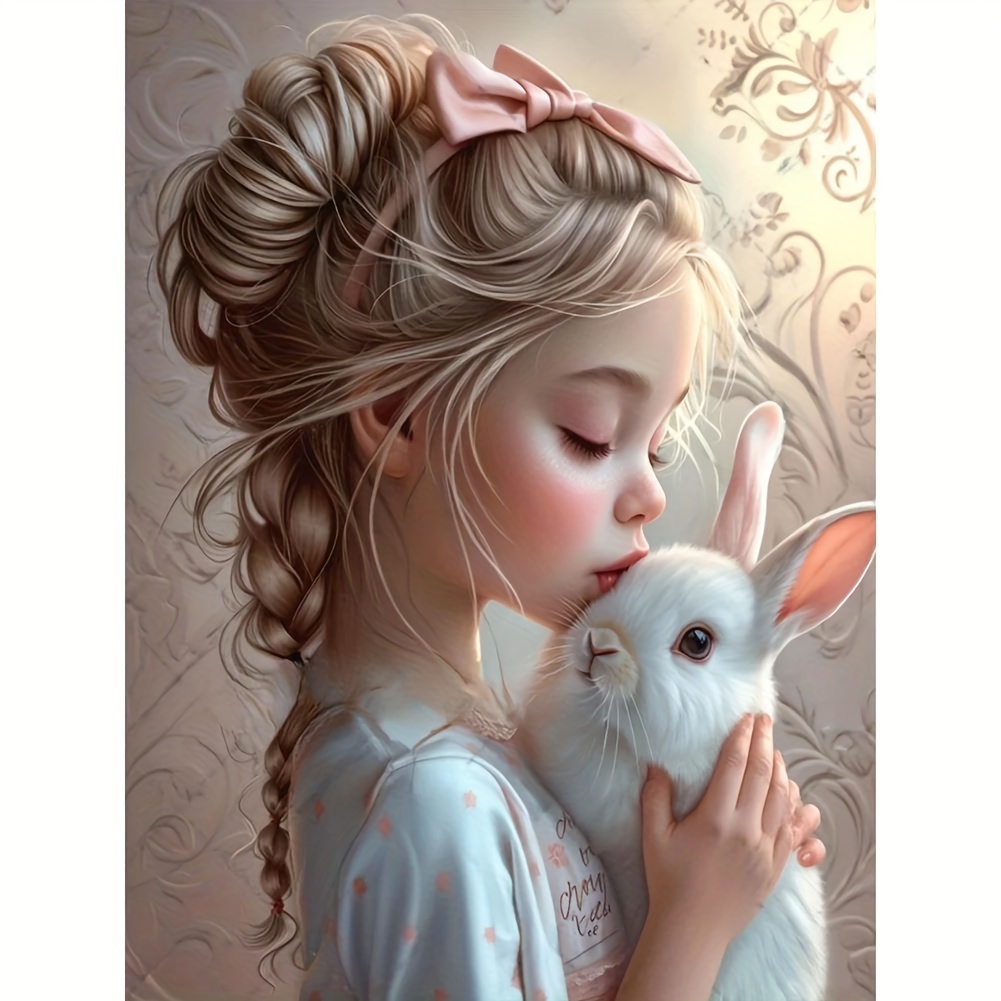 

Anime Girl With Bunny 5d Diy Diamond Painting Kit | Round Full Drill Acrylic Art | Embroidery Cross Stitch Mosaic Set | Home Wall Decor Gift | 11.8x15.7 Inch