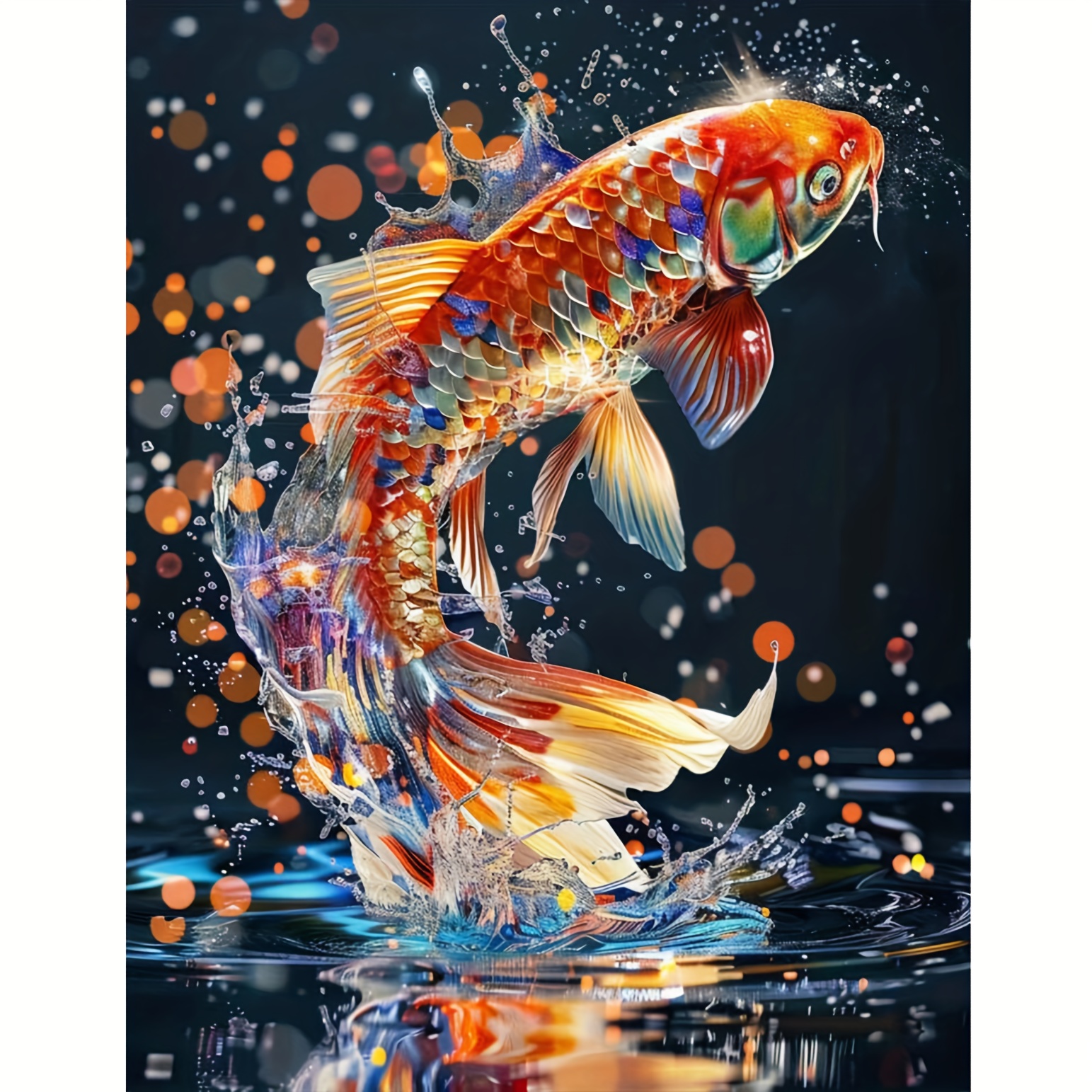 DIY 5D Fish Diamond Painting by Number Kits for Adults, Fishing Diamond Art  Kits Round Full Drill Diamond Painting Kits Gem Painting Arts Mosaic