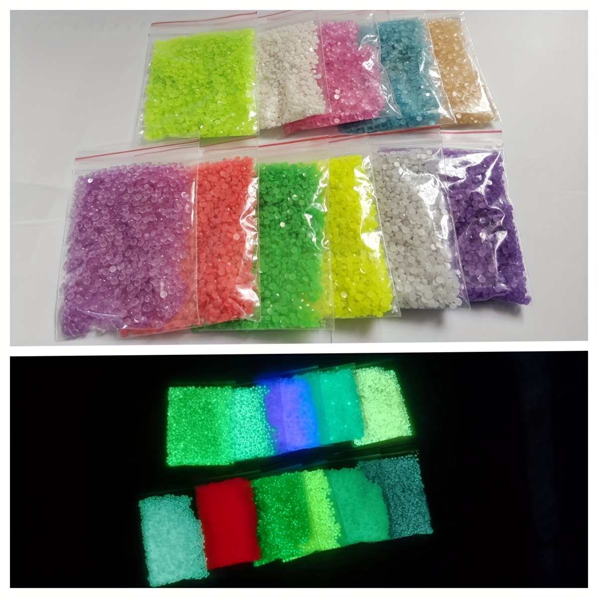 Diamond Painting - 2.8cm/11 Colors/20000pcs Resin Transparent Crystal Luminous Round Diamonds. 1800pcs Per Pack, Vibrant And , Diamonds That Glow At Night, Suitable For Clothing, Shoes, Bags