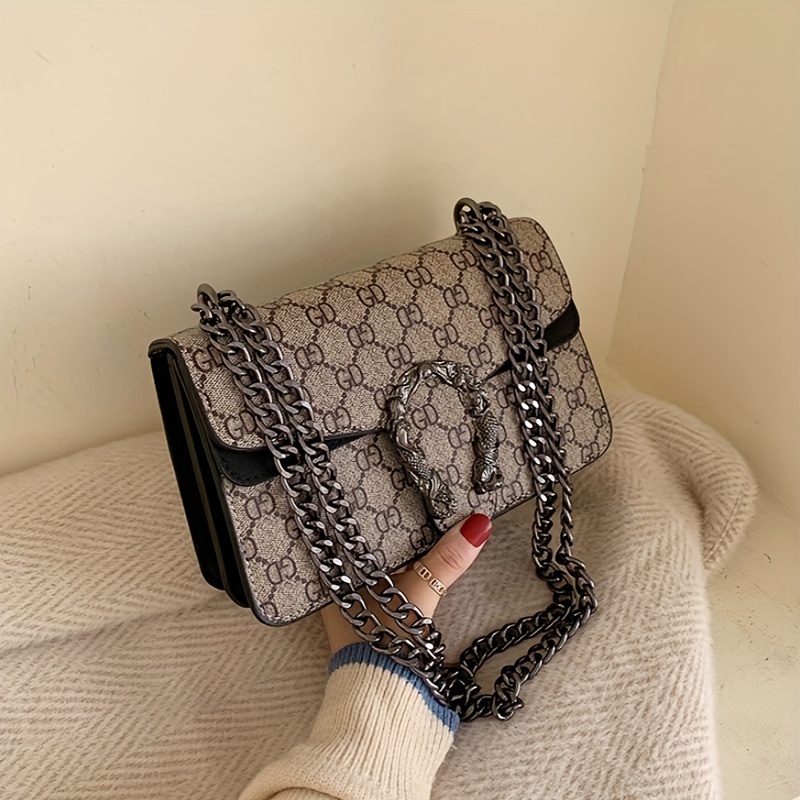 classic pu leather shoulder bag retro versatile chain crossbody bag luxury flap purse for women details 6