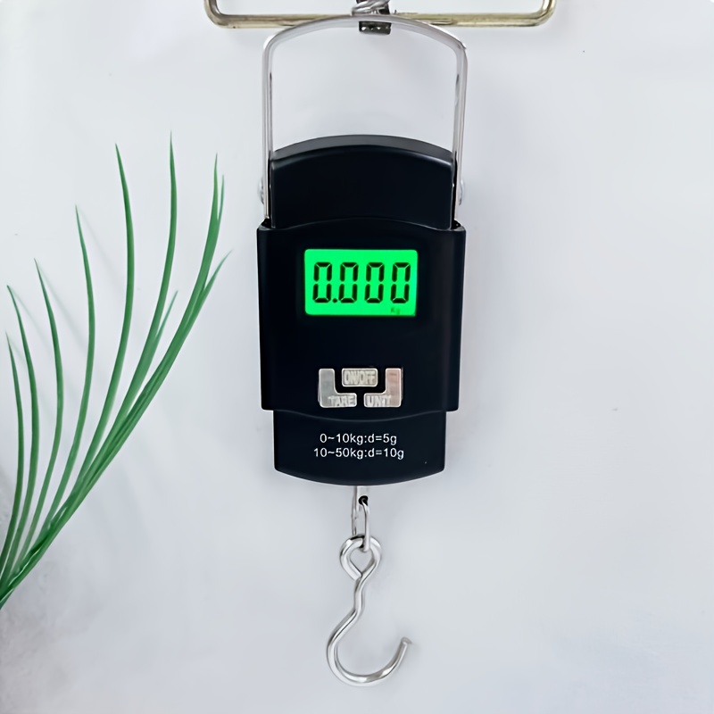 TEMU Outdoor Precision Black Fishing Scale, Kitchen Weighing Scale, Portable Handheld Scale 110 /50 , Clear Lcd Display Screen, Heavy-duty Plastic