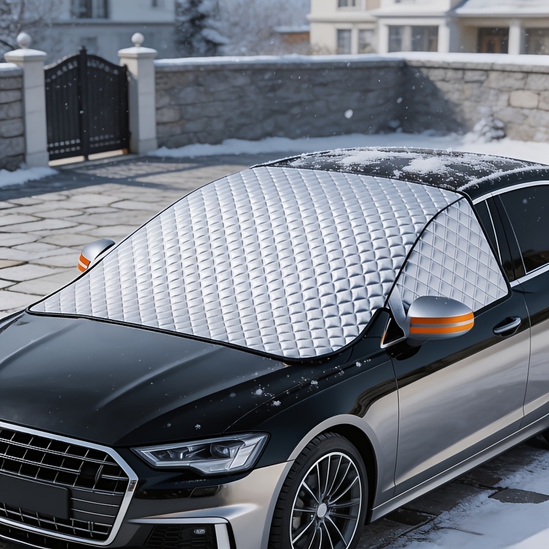TEMU Newly Upgraded Magnetic Car Windshield Snow Guard, Thickened Magnetic Window Snow Cover, Winter Anti-frost, Anti-snow, And Car Cover, Full