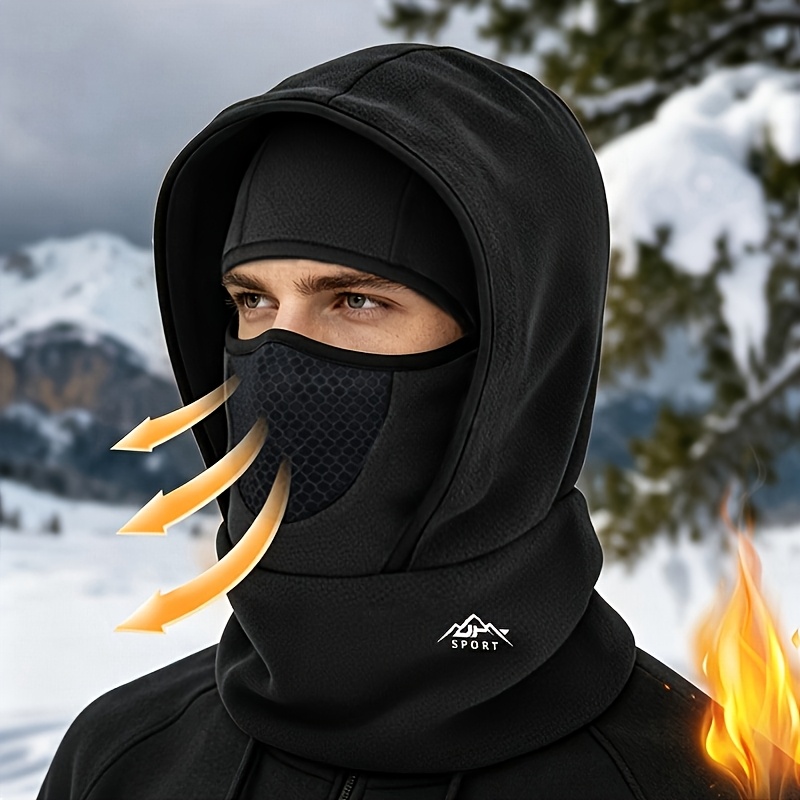 TEMU Outdoor Women&;s Hat, Autumn/winter -lined Full-face Cover Hat, Advanced Upgrade Outdoor Ski Neck Gaiter, Cycling Windproof Breathable