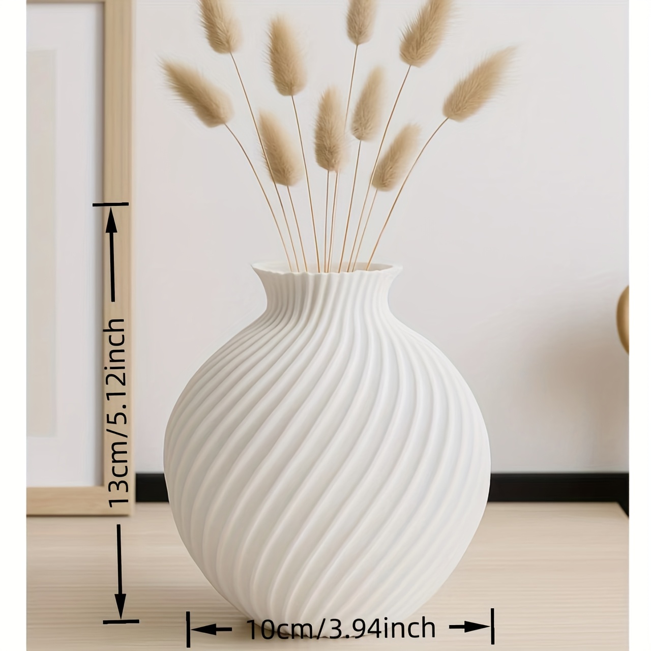 Image of 1pc 3d Printed Dried Flower Decorative Vase, For Wedding And Home Décor, Pla Material, Perfect Gift For Christmas, Thanksgiving, Valentine's Day, Suitable For Entryway, Shelf Display, And More