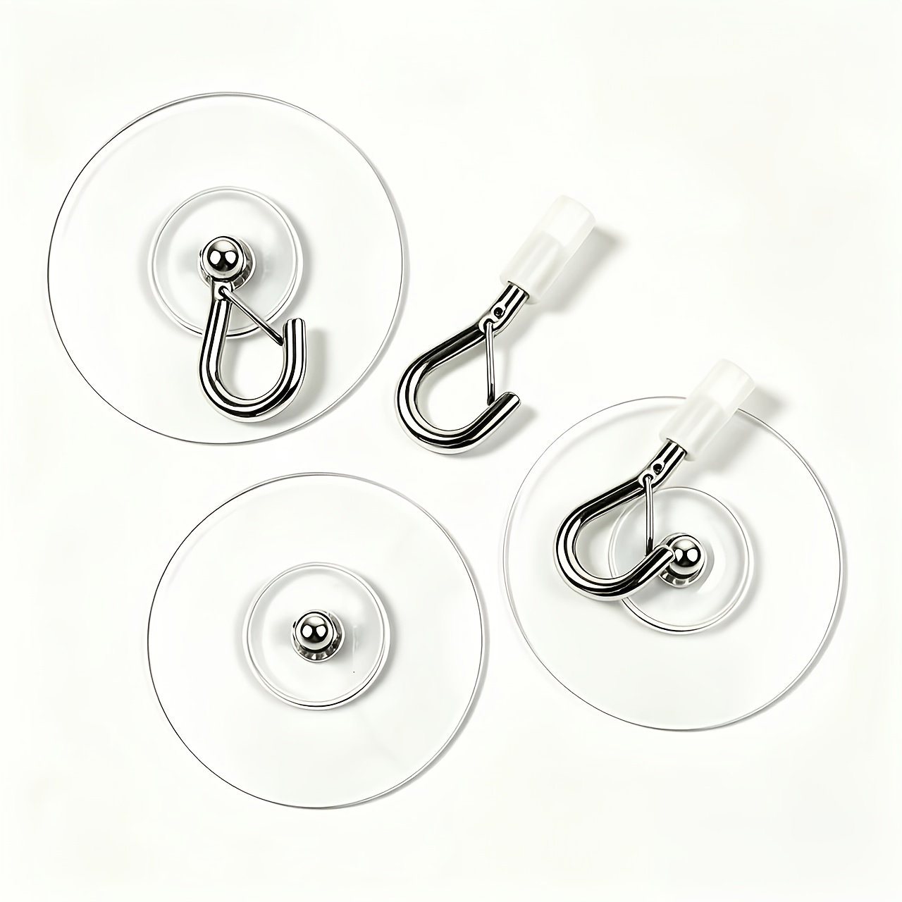 TEMU Lot de 6 crochets de plafond robustes auto-adhésifs, 3 ensembles comprenant 3 attaches auto-agrippantes + 3 crochets, installation perçage, avec