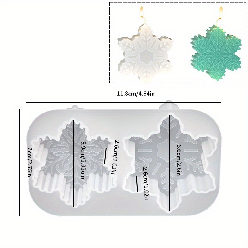 TEMU Diy Resin Silicone Jewelry Mould A Set Snowflake Epoxy Molds Diy /snow Pattern Candle Mold Handmade Gypsum Ornament Mold Home Decor Making