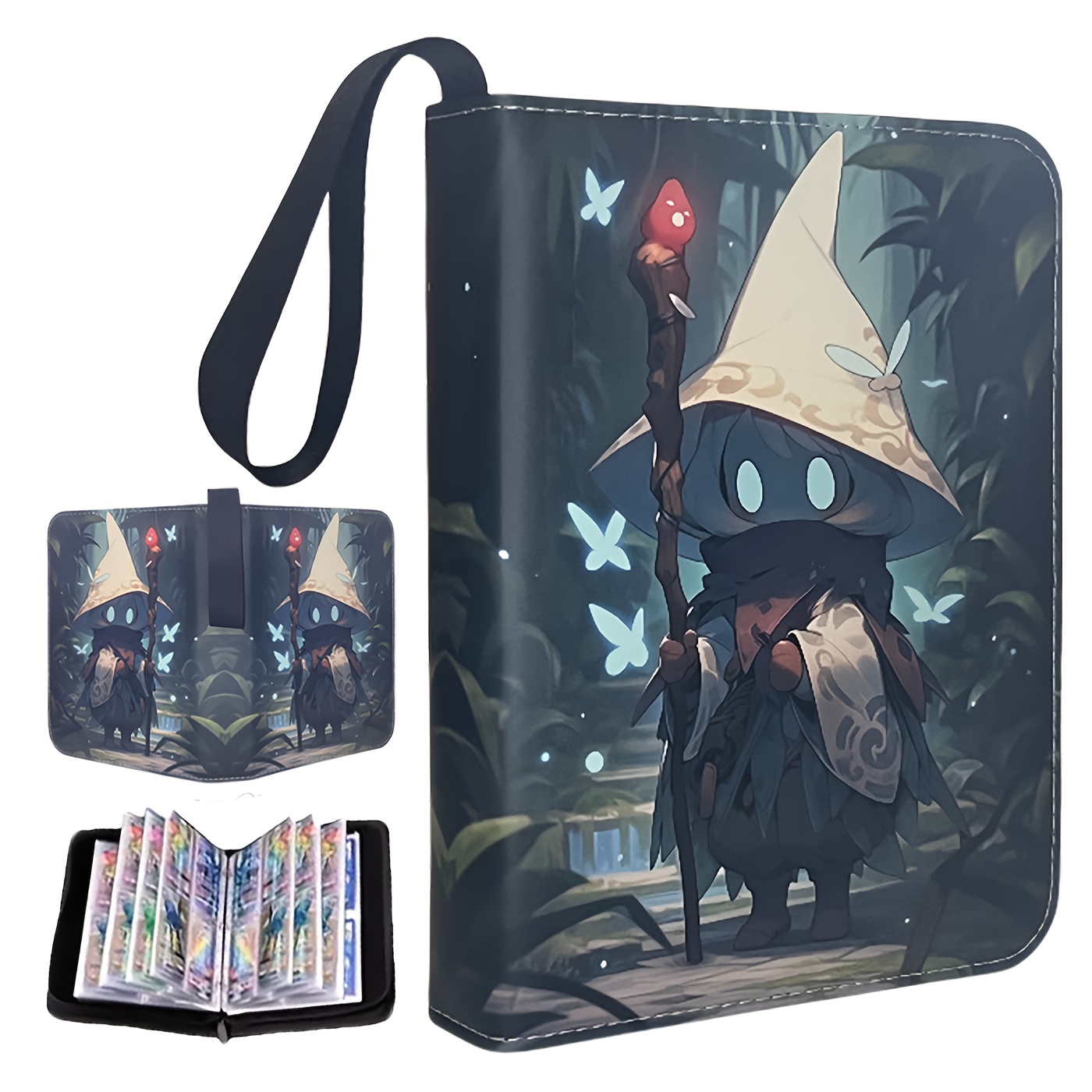 item picture trading card binder   collection binder pu leather card holder zipper card case holds 400 cards 900   with 50 removable sleeves 3 ring collectors photo album binder suitable for most standard size cards