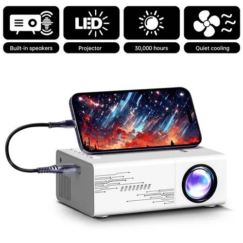 item picture portable mini projector for multiple scenes home party home theater effect built in speaker smartphone tablet compatible with remote control for viewing effect