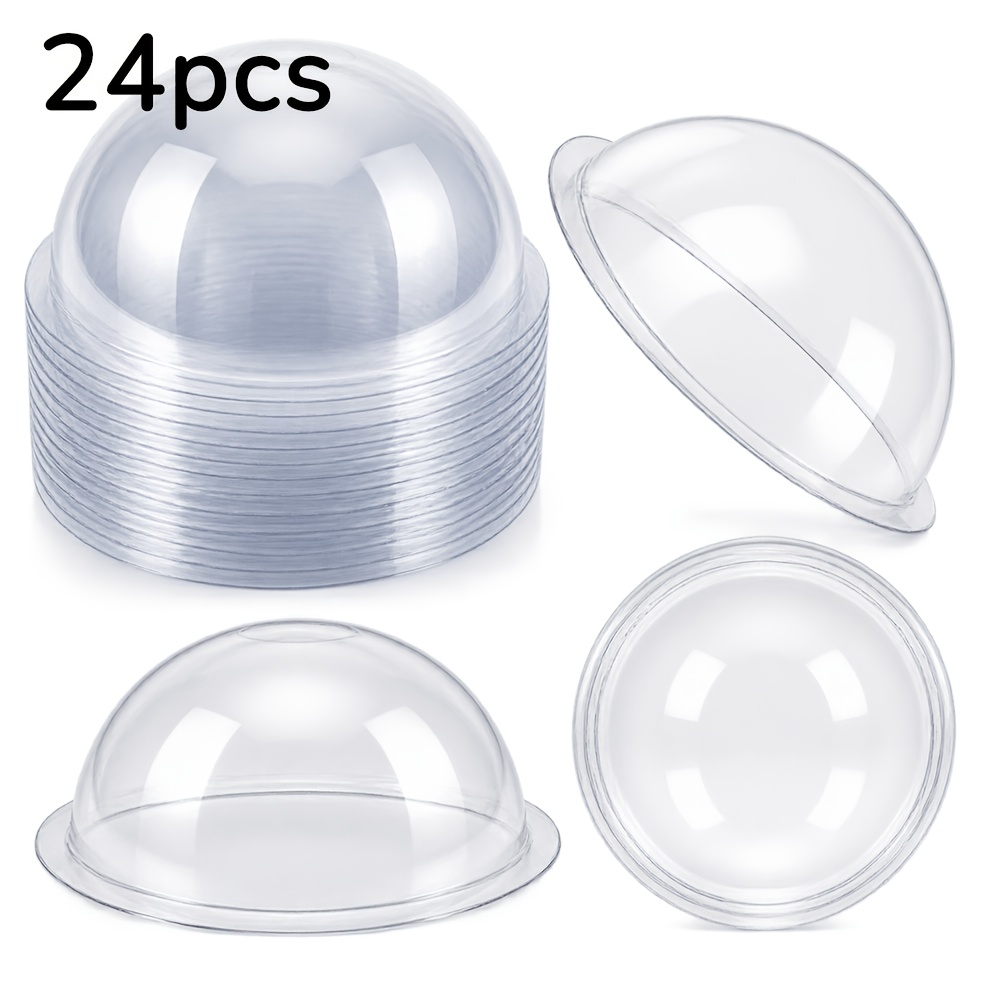 TEMU 24pcs Gdgdsy Transparent Plastic Hemispherical Domes Suitable For Diy Gift Boxes, Cards, Journals, Miniature Terrariums - Dome Caps For Greeting