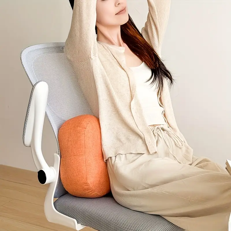 breathable lumbar pillow for office chair ergonomic support machine washable zipper closure retro style ideal for home car use perfect gift for mothers day fathers day birthdays office chair accessory vintage style pillow zipper closure pillow lumbar support pillow Product details 5