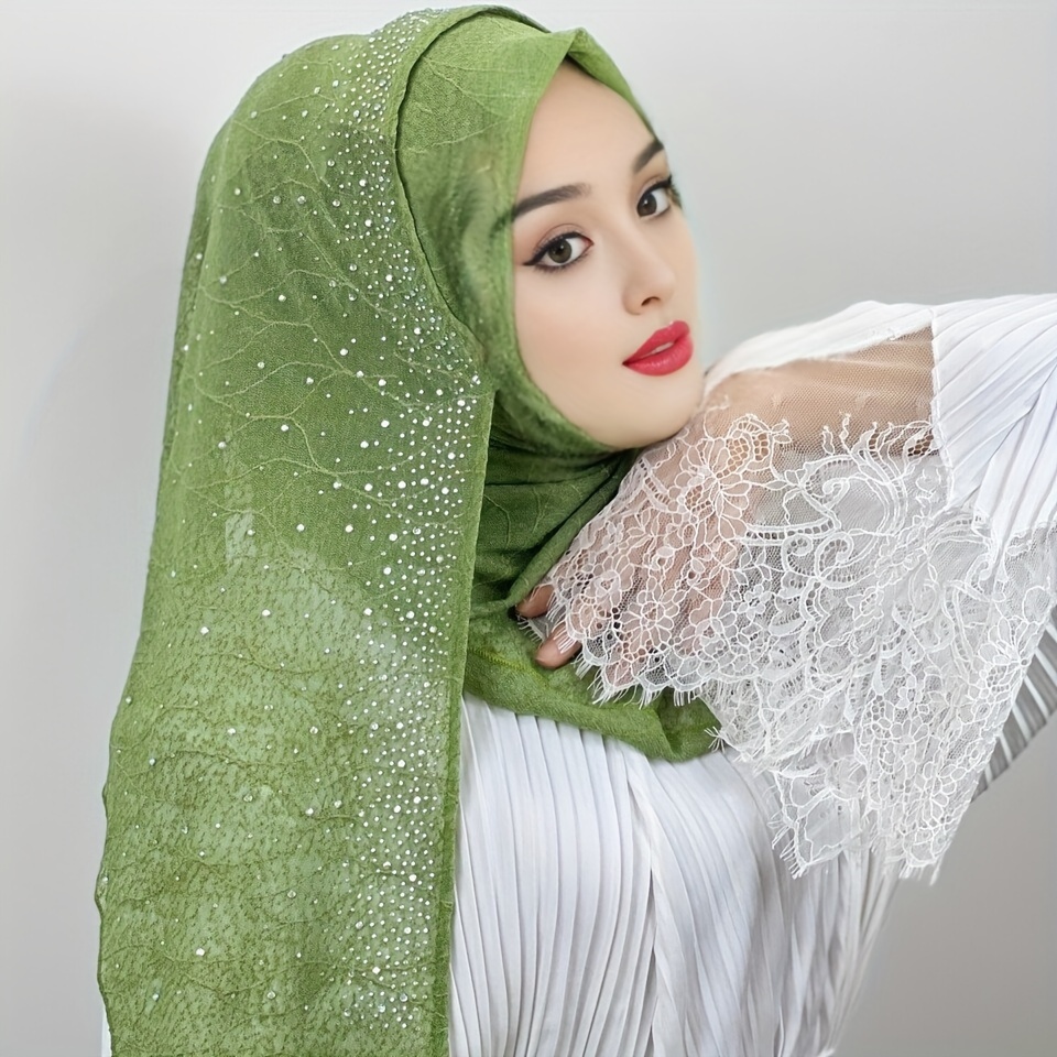 Solid Color Jersey Hijab Women Thin Breathable Scarf Long - Temu