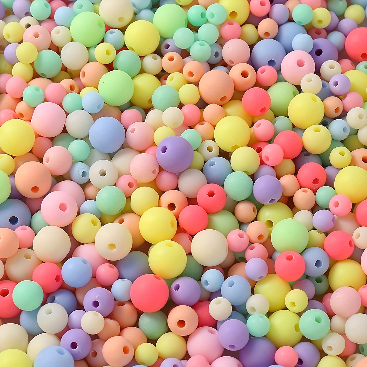 

500pcs 6-10mm Frosted Acrylic Beads For Jewelry Making