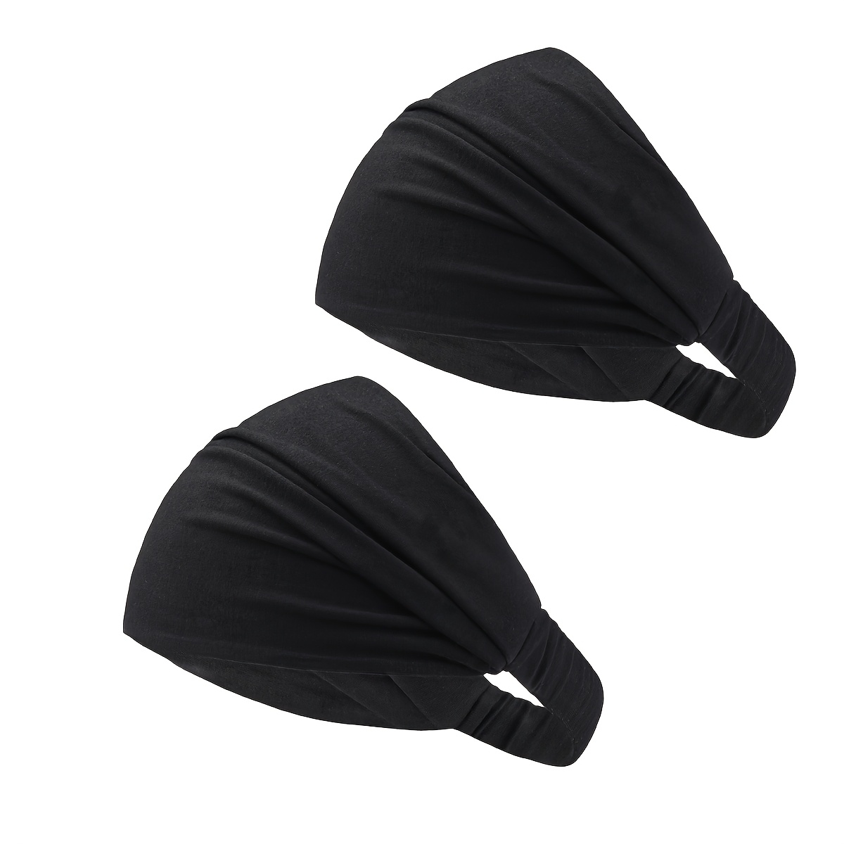 TEMU 2pcs Bandeaux Tendance Femme Facile à Mettre Semi-Élastique 2pcs Ensemble Base Couche Bandeau de Transpiration Adapté Décontracté ou au Sport