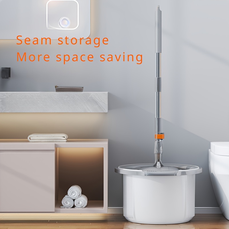 3pcs spin mop and bucket set with self wringing system easy wringing labor saving design for   cleaning in living room bedroom bathroom toilet kitchen details 9