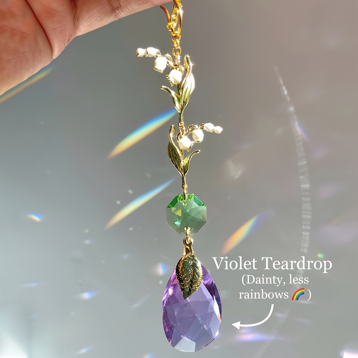 Lily Flower Crystal Pendant Suncatcher