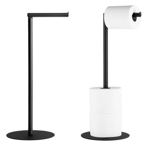 1pc free standing toilet paper holder compatible for 5 rolls modern stainless steel bathroom tissue roll dispenser with painted no drilling required space saving stand