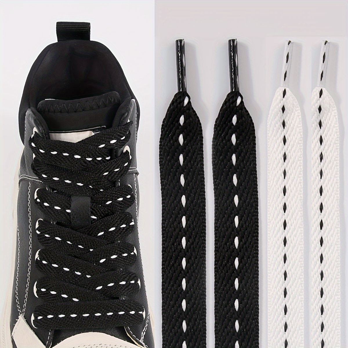 

1 Shoelaces, Polyester, , Striped Pattern, For , And , 1.5cm Width