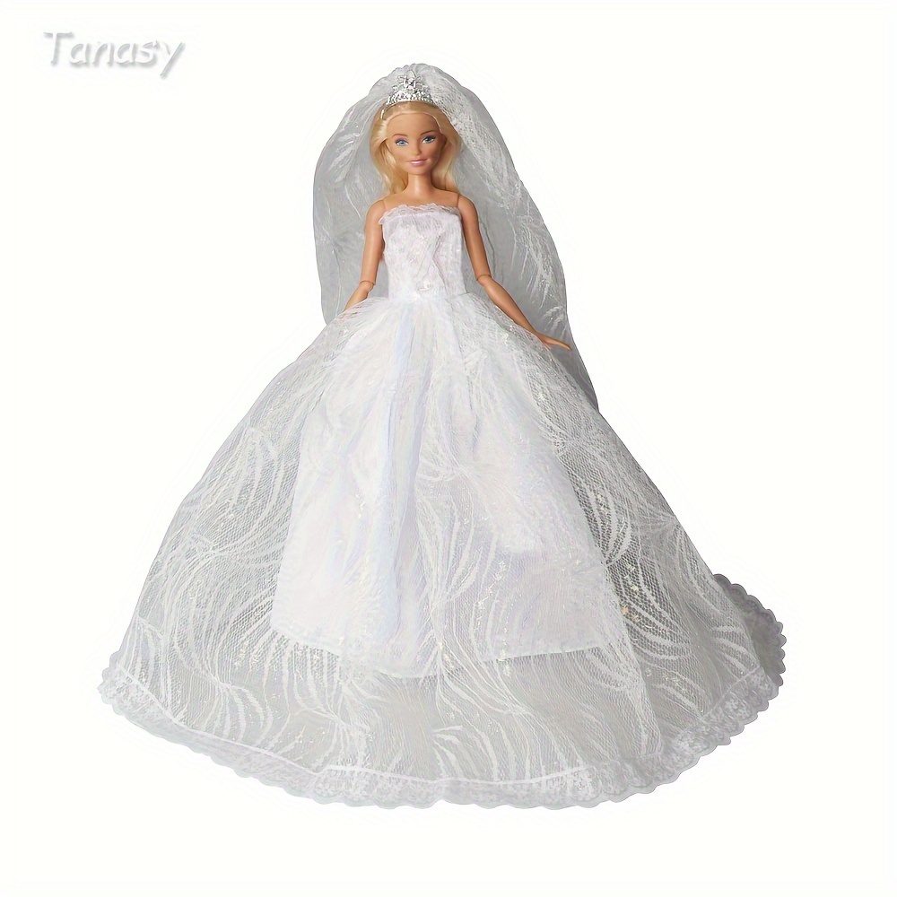 

Tanasy Elegant Dress Set With Crown Veil For 11.5" Fashion Dolls - Parties & Casual Wear, Ideal Gift For Girls On , Thanksgiving, Christmas (doll Not Included)