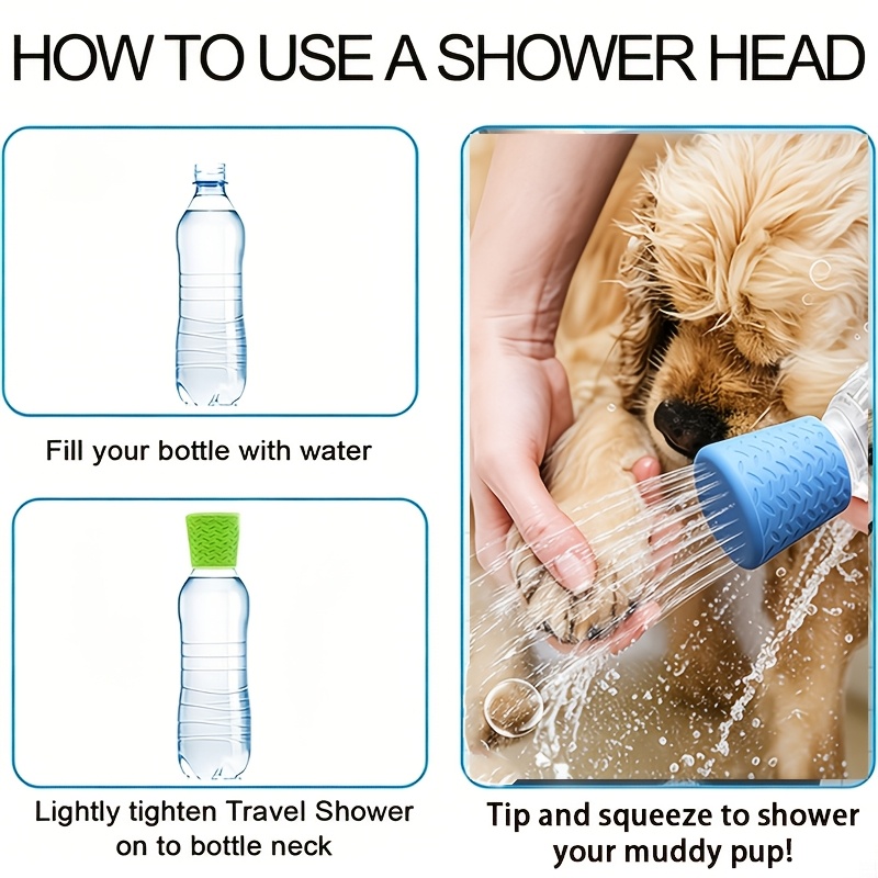 [FUTURE Pet Shower Head] Silicone Pet Shower Head | Portable Dog Bathing And Outdoor Drinking Nozzle, Multifunctional Shower Spray Head - Pet Cleaning Supplies