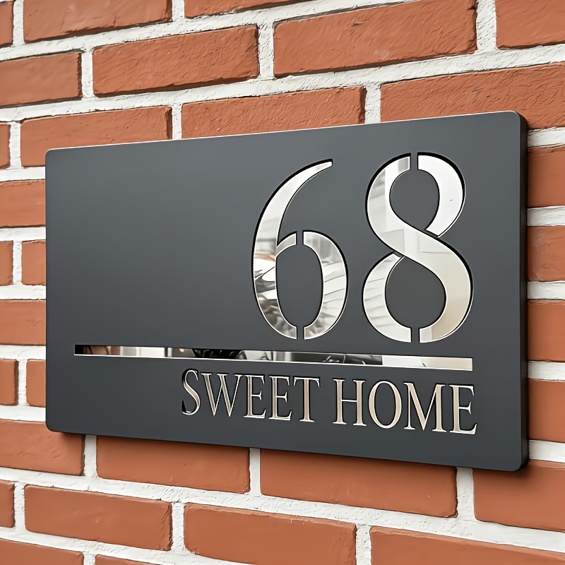 TEMU Custom Acrylic Luxury Feel Door Signs Suitable For Indoor And Outdoor Use, Waterproof And Fade-resistant, Featuring Laser-engraved Numbers, A