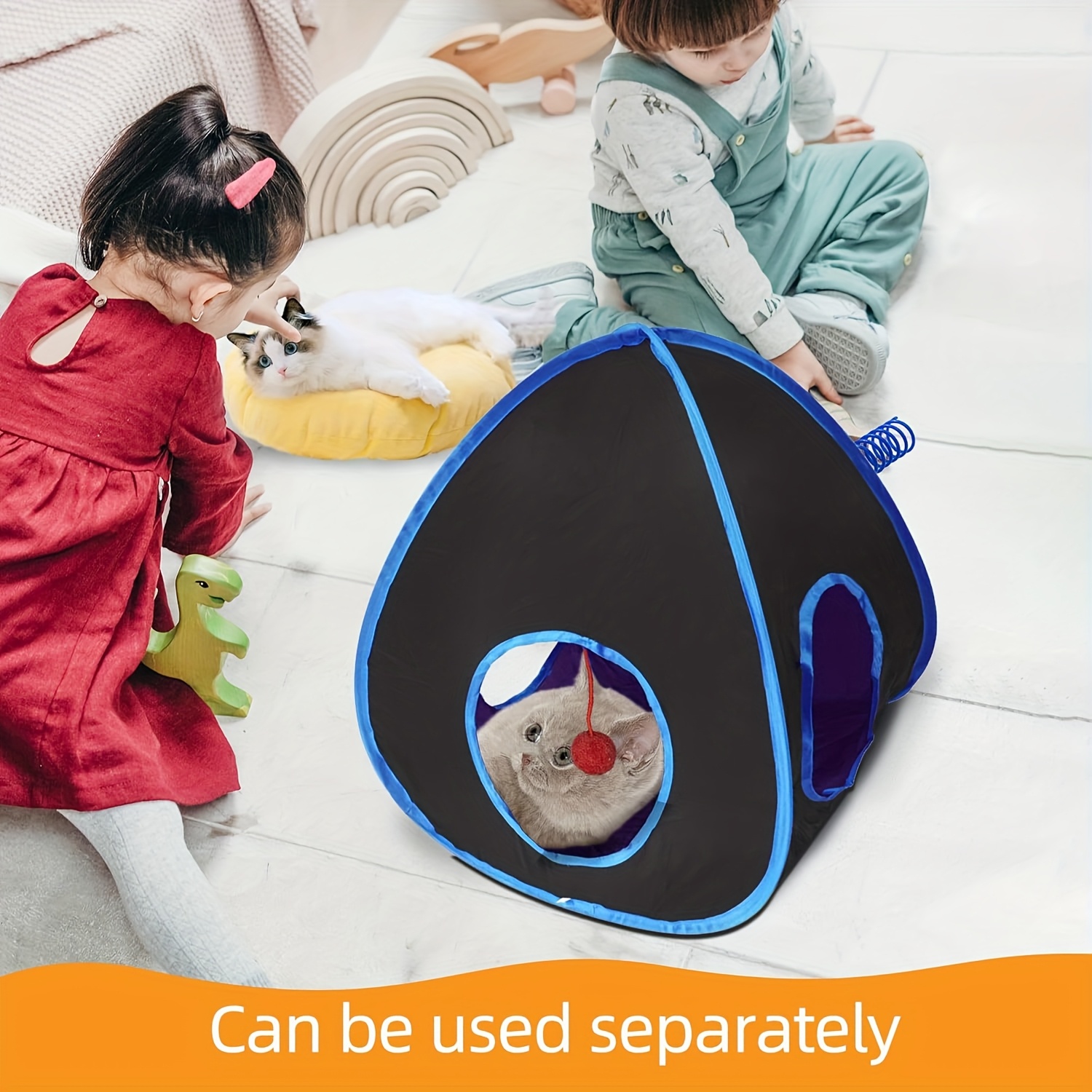 Cat Tunnels with Cube Tent Toys Combo for Indoor Play