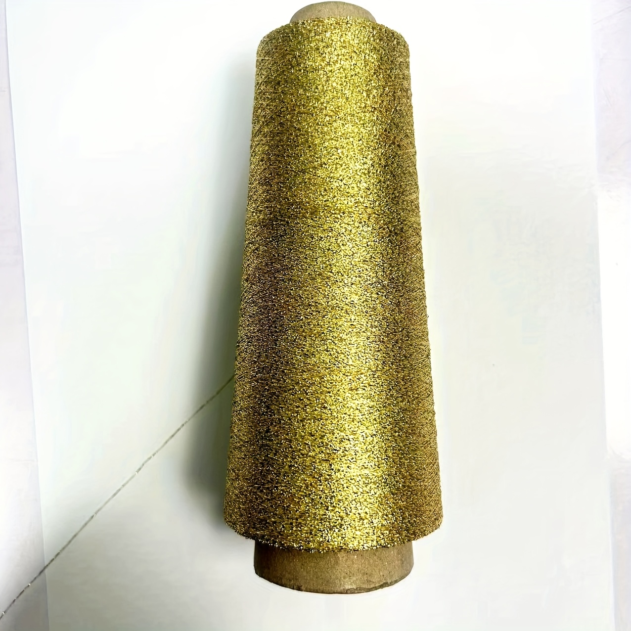 Image of 1 Roll Of 3000 Meters Golden And Silvery Metallic Thread For Cross Stitch - Golden And Silvery Colored Thread For Sewing And Embroidery - Non-woven Polyester Material