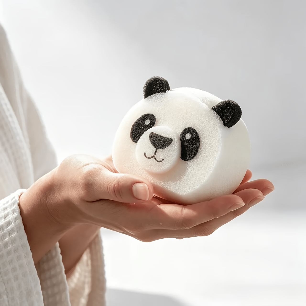 TEMU Cute Panda-shaped Sponge, Soft And Useful, Suitable For Cleaning Dishes, Washing Face And Body. Adorable Design, Good Absorbency, Non-shredding,