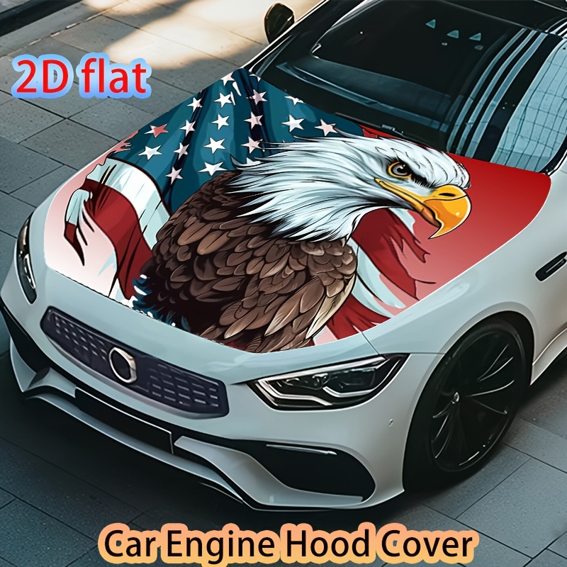 TEMU 1pc American Flag Eagle Pattern Hood Flag, Suitable For Car Decoration, Displaying Patriotic Feelings, Suitable For , Outdoor Activities,