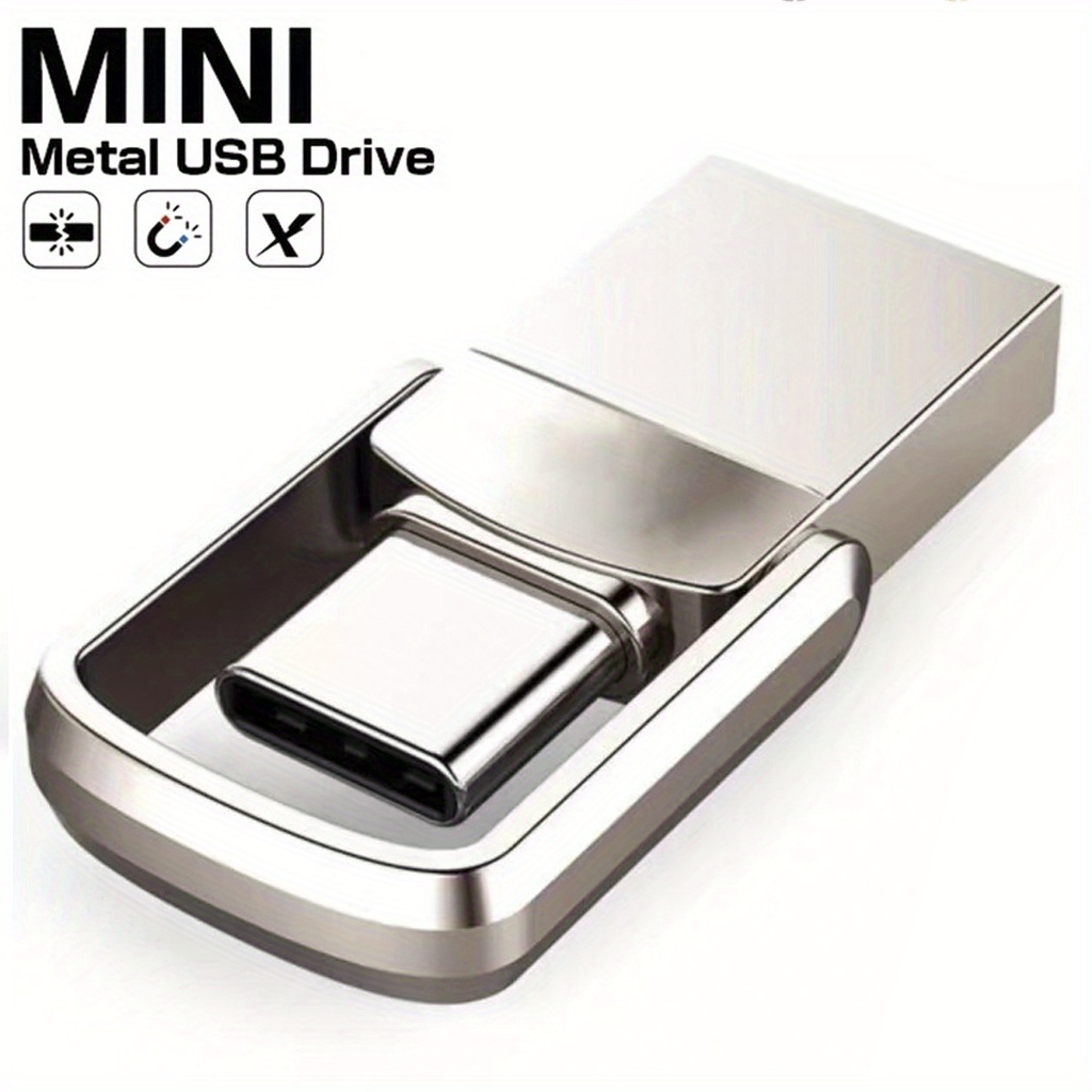 usb c флеш меморија со ротација од 360° - високобрзински usb 2.0, метален флеш диск, компатибилен со pc, лаптоп,  , паметен телефон (8gb 16gb 64gb) Детали за производот 1