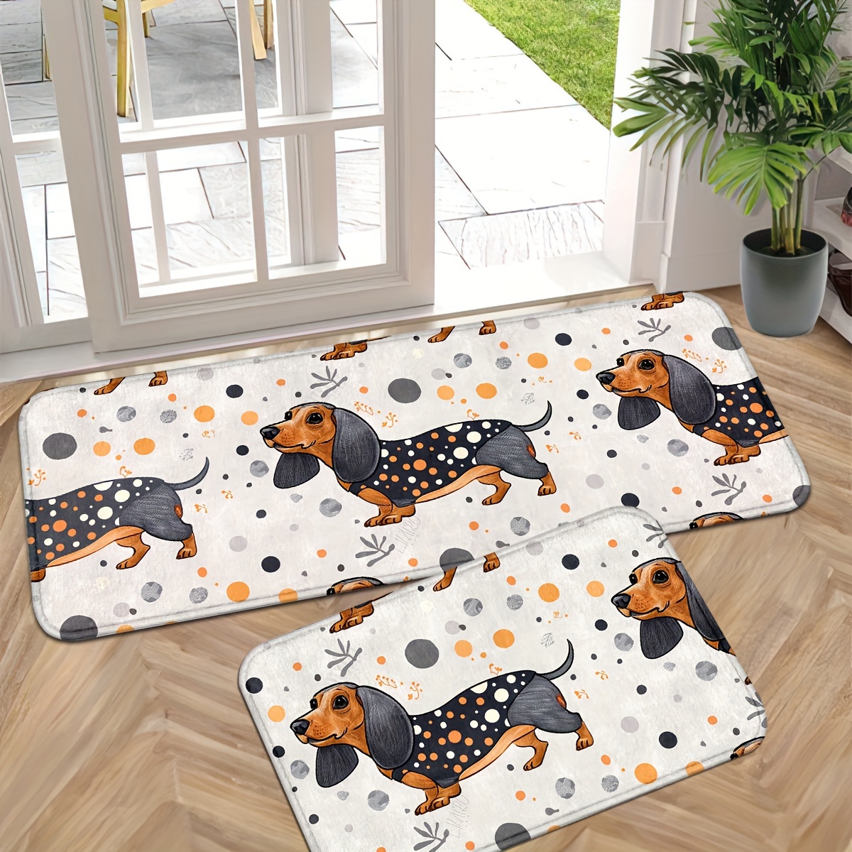 

Dachshund-themed Non-slip Door Mat - Machine Washable, Indoor Entrance Rug For Kitchen, Bathroom, Laundry Room