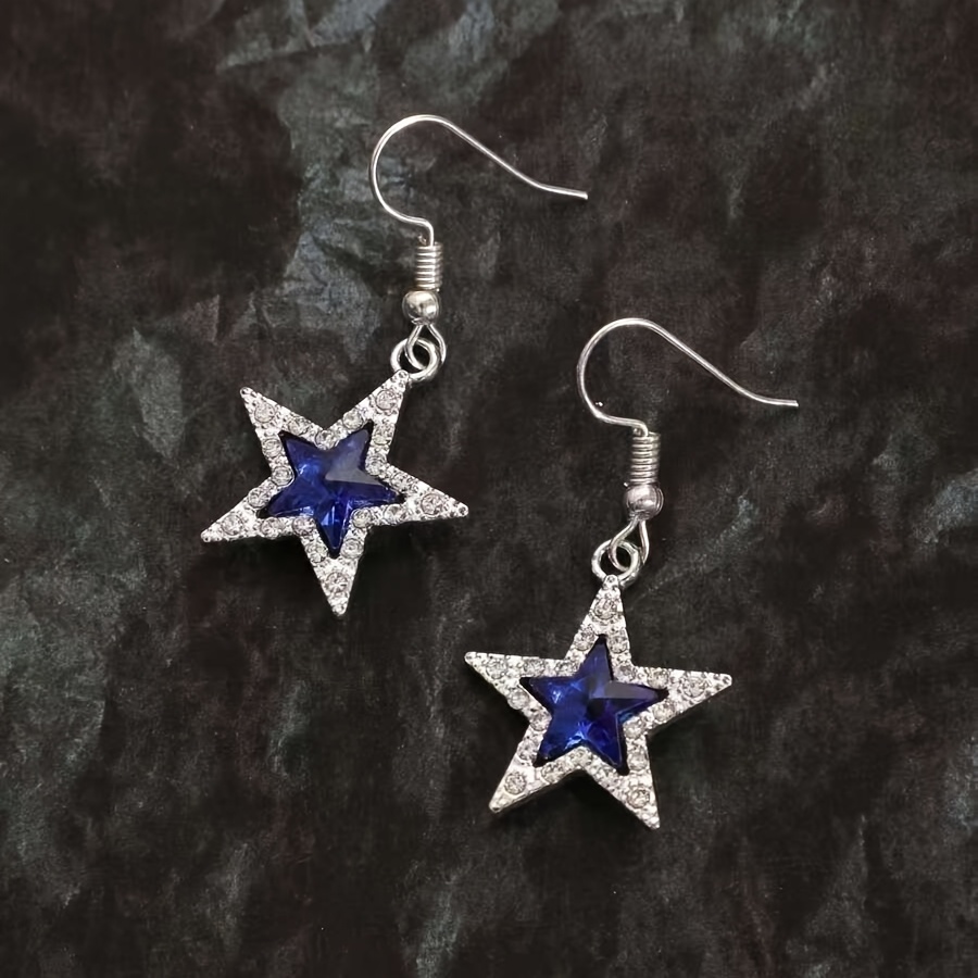 

2pcs Elegant Star Dangle Earrings, Alloy With Stainless Steel Ear Needle, , For Women, For Daily And Party