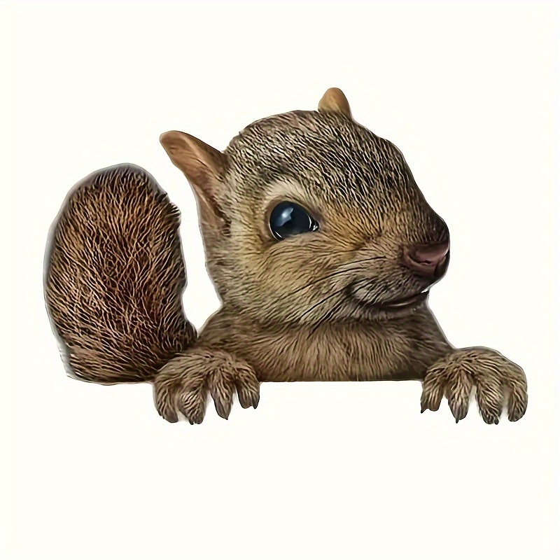 

3d Squirrel Car Window Decal - Vinyl, Fun Animal Sticker For Trucks & Cars, Perfect Gift For Squirrel Enthusiasts, Car Window, 3d Squirrel Decal, Cute, Pvc, Squirrel Enthusiast Gift