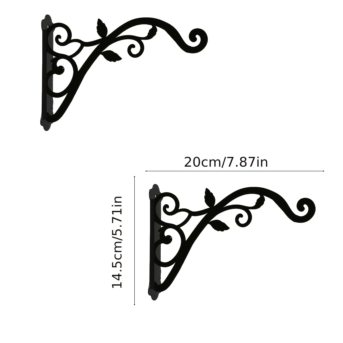 TEMU 2d Plane 2pcs Black Iron Art Turbine Pattern Hook, Laser Cutting And Bending , Suitable For Outdoor Garden Decoration And Hanging Wind Chimes,