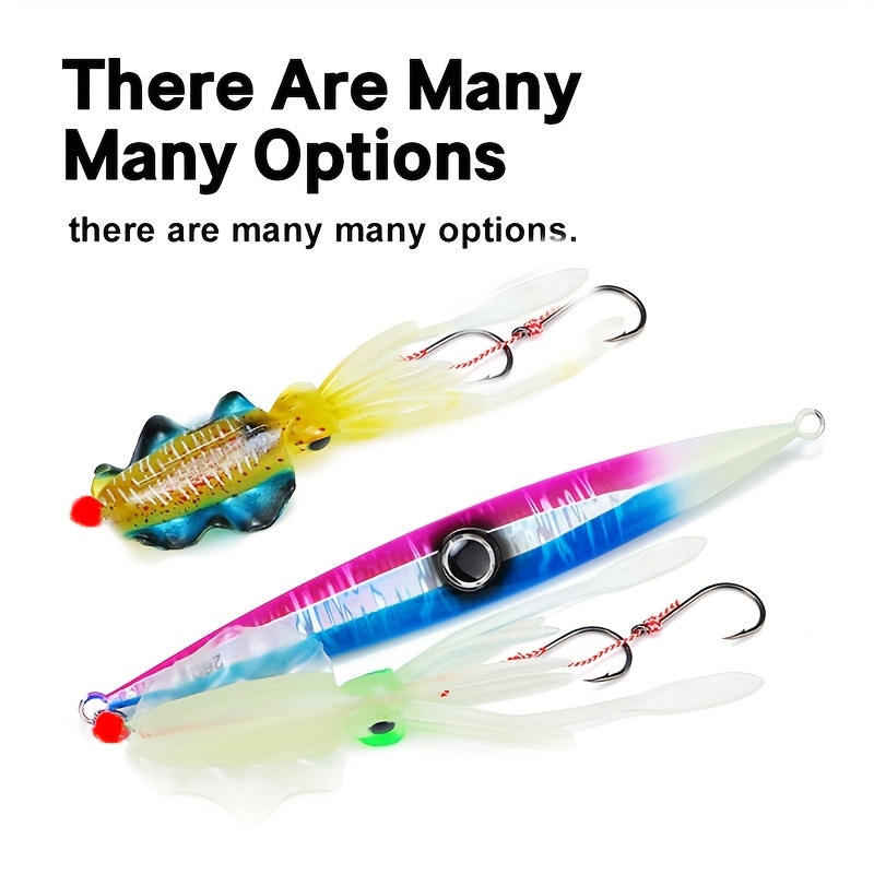 bioluminous fishing lure hand assembled bioluminescent octopus soft lures double