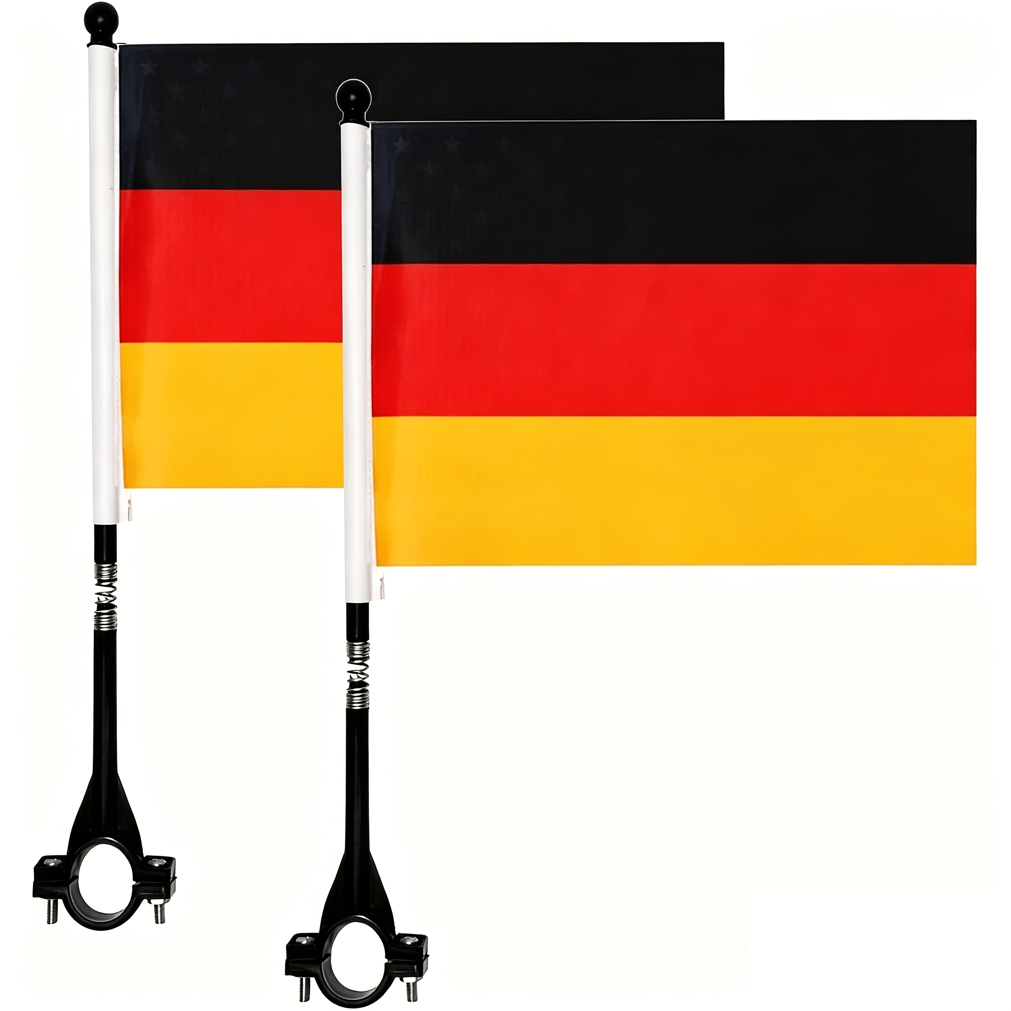 2-pack Bike Cycling Handlebar Flag Pole Polyester Tear-resistant Flag Germany Flag