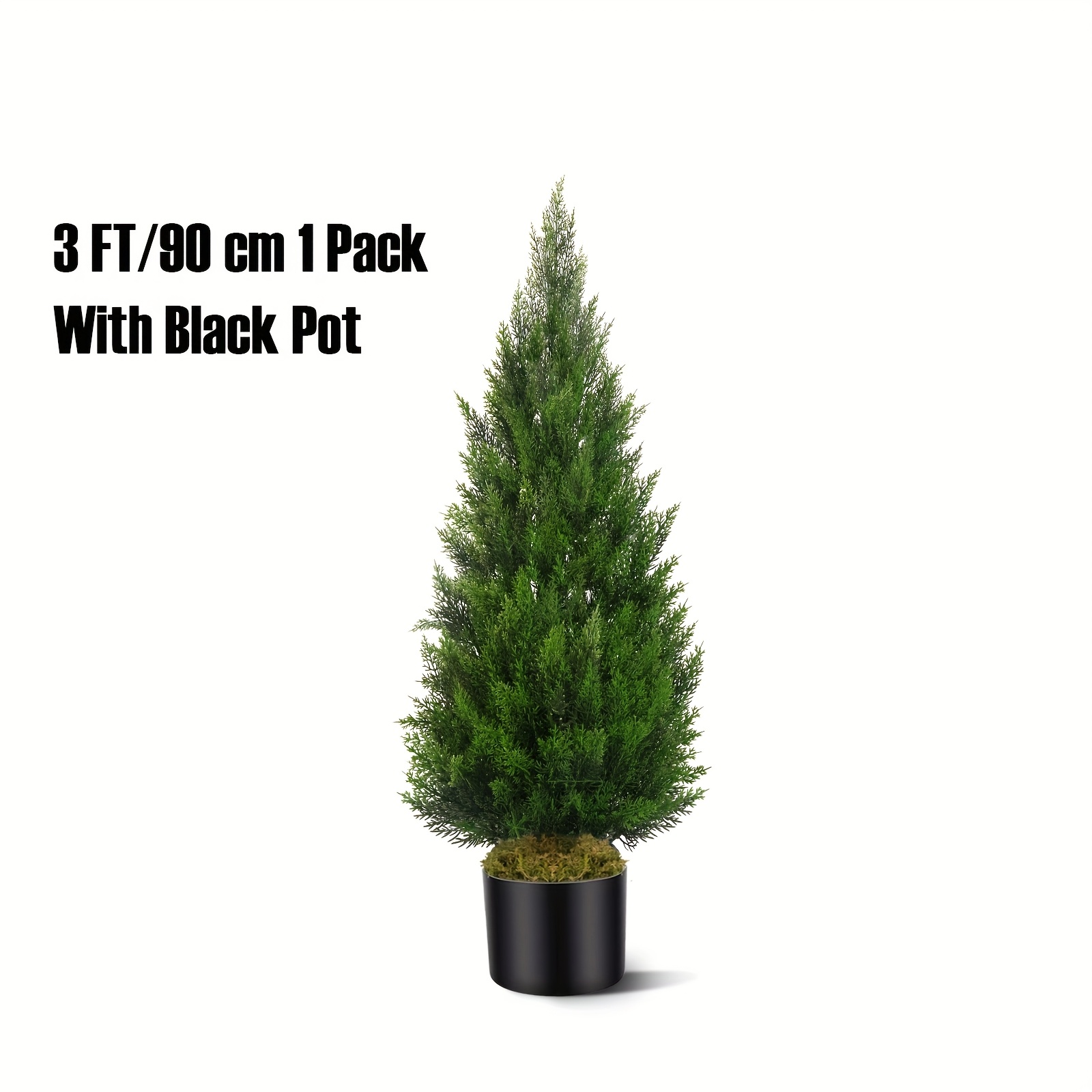 TEMU Artificial Topiary Cedar Trees 3/4/5ft Tall, Outdoor Indoor Faux Pine Shrubs Plants, Realistic Fake Plants Front Porch Decor, Artificial Bushes