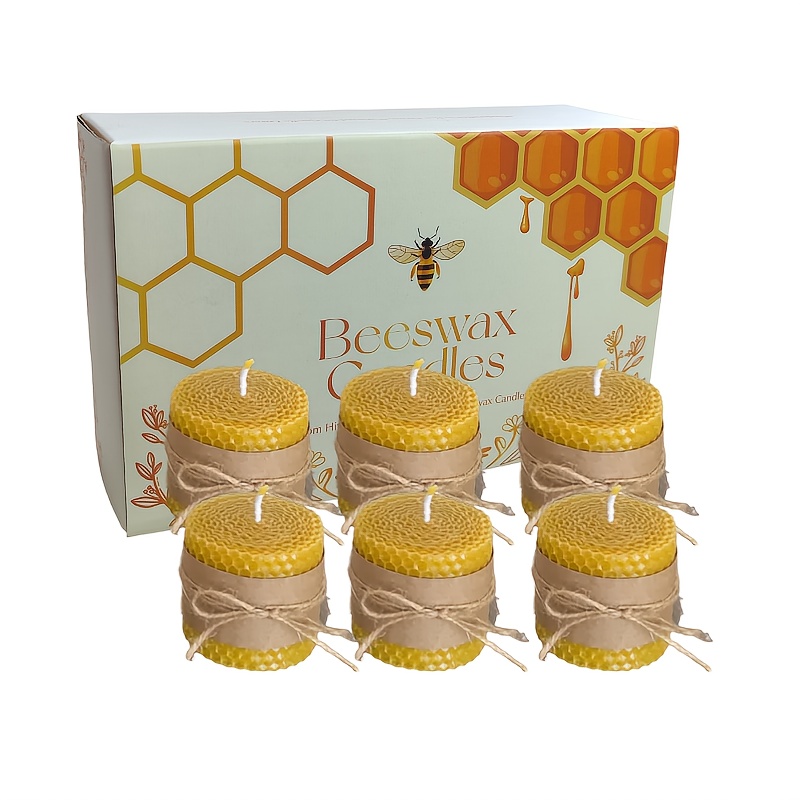 4/6 Pack Christmas Halloween Beeswax Candles, Holiday Decorative Candles For Home, Festival Gift Idea For Christmas Halloween Holidays