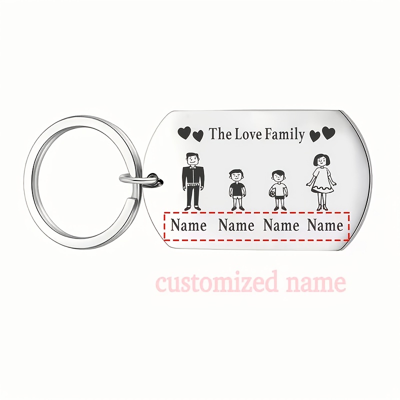 TEMU 1pc Customizable Metal Keychain Personalized Name Keychain Gift Perfect Gift For Family Father's Day Keychain Gift Customized