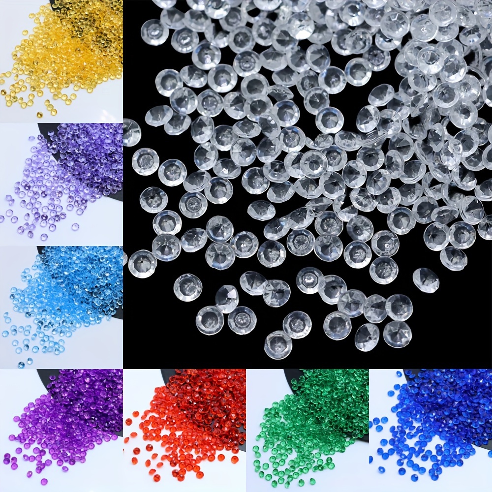 

1000pcs Multicolor Crystal Confetti, Table Scatter, Wedding Vase Filler, Rhinestones For Bridal Shower Birthday Mother's Day Party Decorations, Craft Embellishments