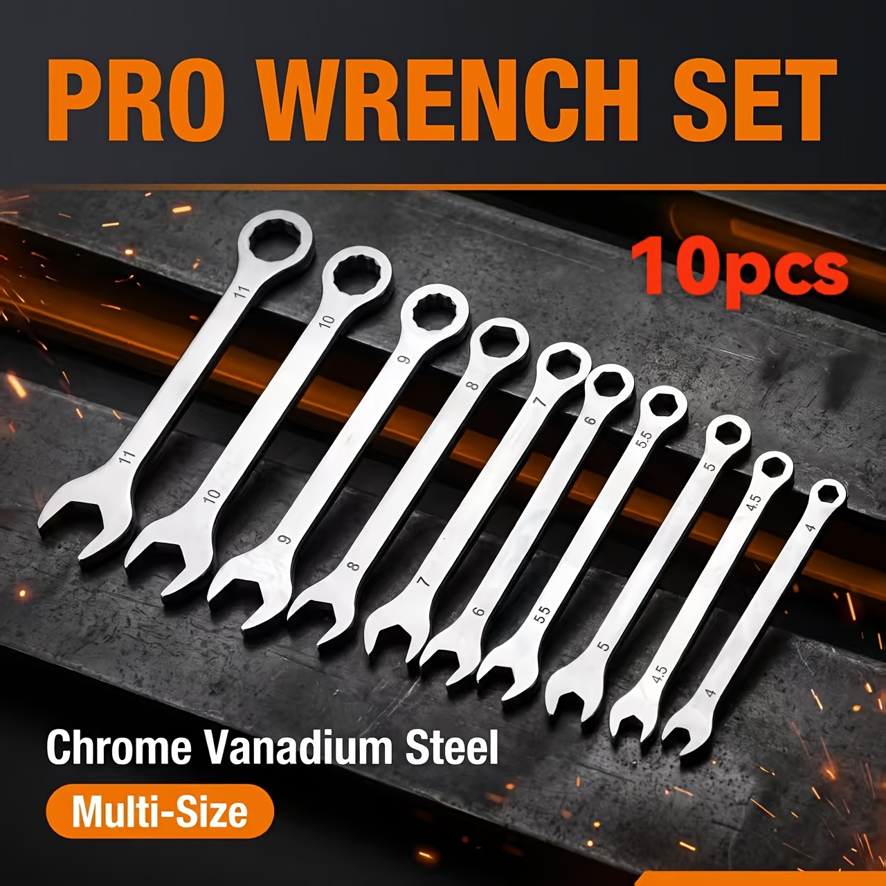 TEMU 10pcs Mini Dual-end Wrench Set